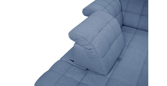 ECKSOFA in Webstoff Blau 297/216 cm - Blau/Schwarz, Design, Holz/Textil (297/216cm) - Xora
