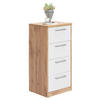 COMMODE 38/84/36 cm  in Weiss, Eiche Wotan  - chêne wotan/blanc, Konventionell, matière synthétique/matériau de bois (38/84/36cm) - Xora