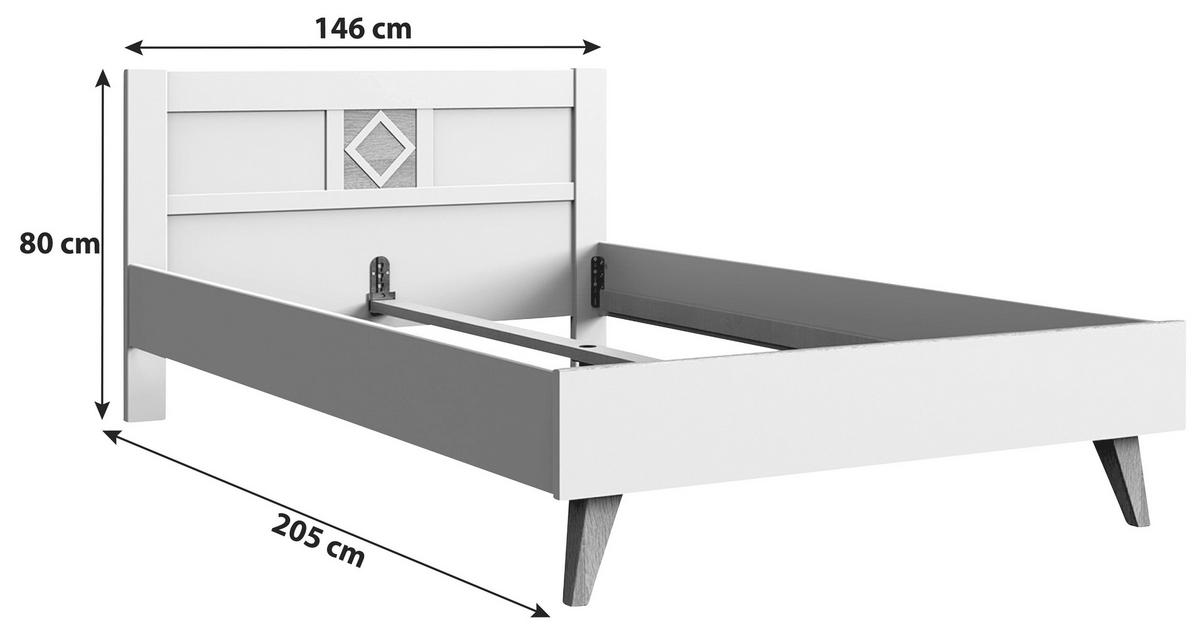 SÄNG 140/200 cm  i vit   - vit, Modern, trämaterial (140/200cm) - Livetastic