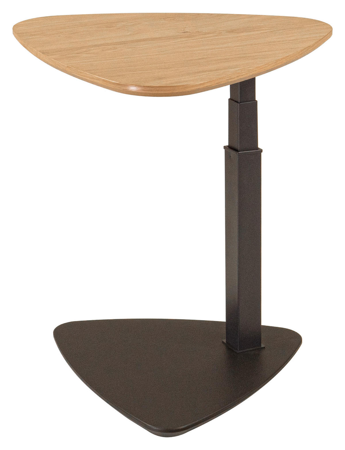 BEISTELLTISCH 75/75/47-65 cm Wildeiche furniert Anthrazit, Wildeiche Freiform  - Wildeiche/Anthrazit, Natur, Holz/Holzwerkstoff (75/75/47-65cm) - Novel