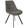 STUHL  Stoffauswahl Webstoff  Anthrazit, Schwarz  - Anthrazit/Schwarz, Design, Textil/Metall (53/87/61cm) - Carryhome