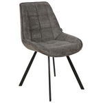 STUHL  Stoffauswahl Webstoff  - Anthrazit/Schwarz, Design, Textil/Metall (53/87/61cm) - Carryhome