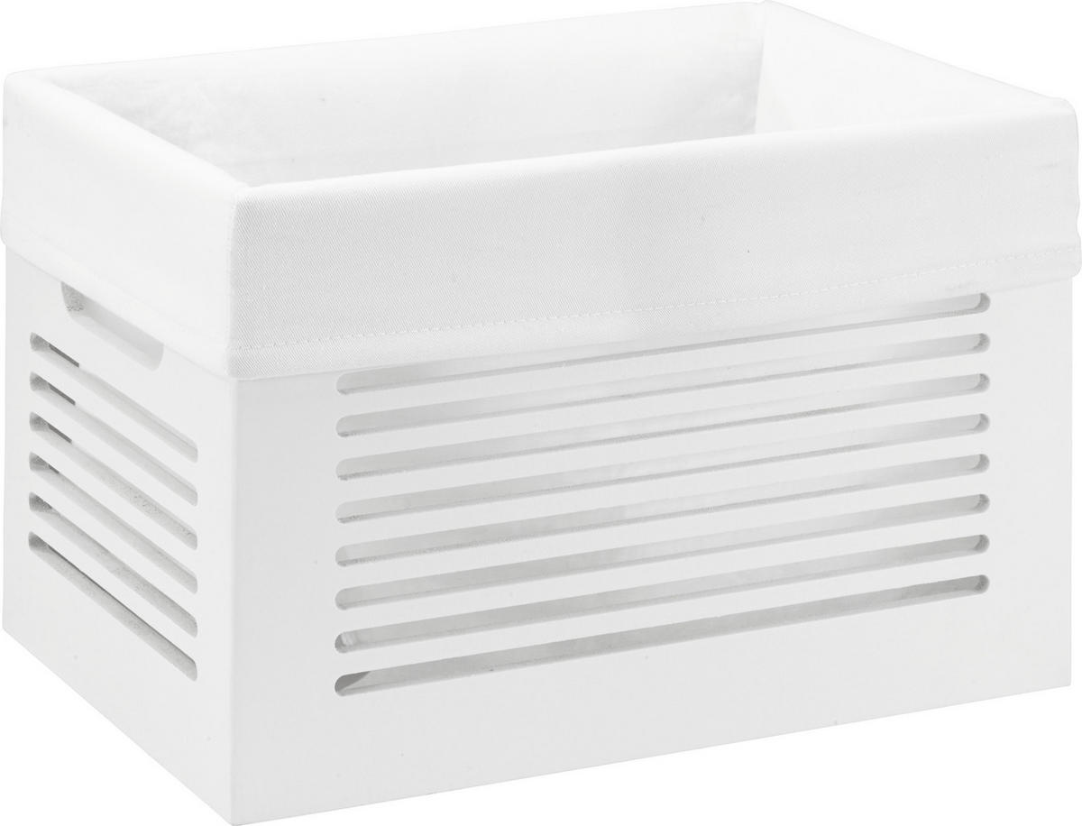 REGALKORB  - Weiß, Design, Holz/Textil (36/25/23cm) - Landscape