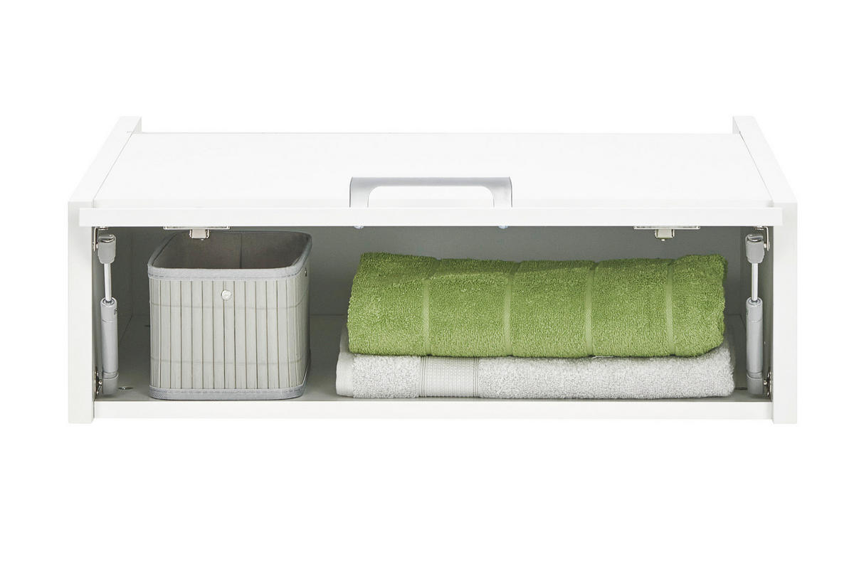 SZEKRÉNYRÁTÉT  - ezüst/fehér, Design, műanyag/faalapú anyag (67/20,5/65,5cm) - Xora