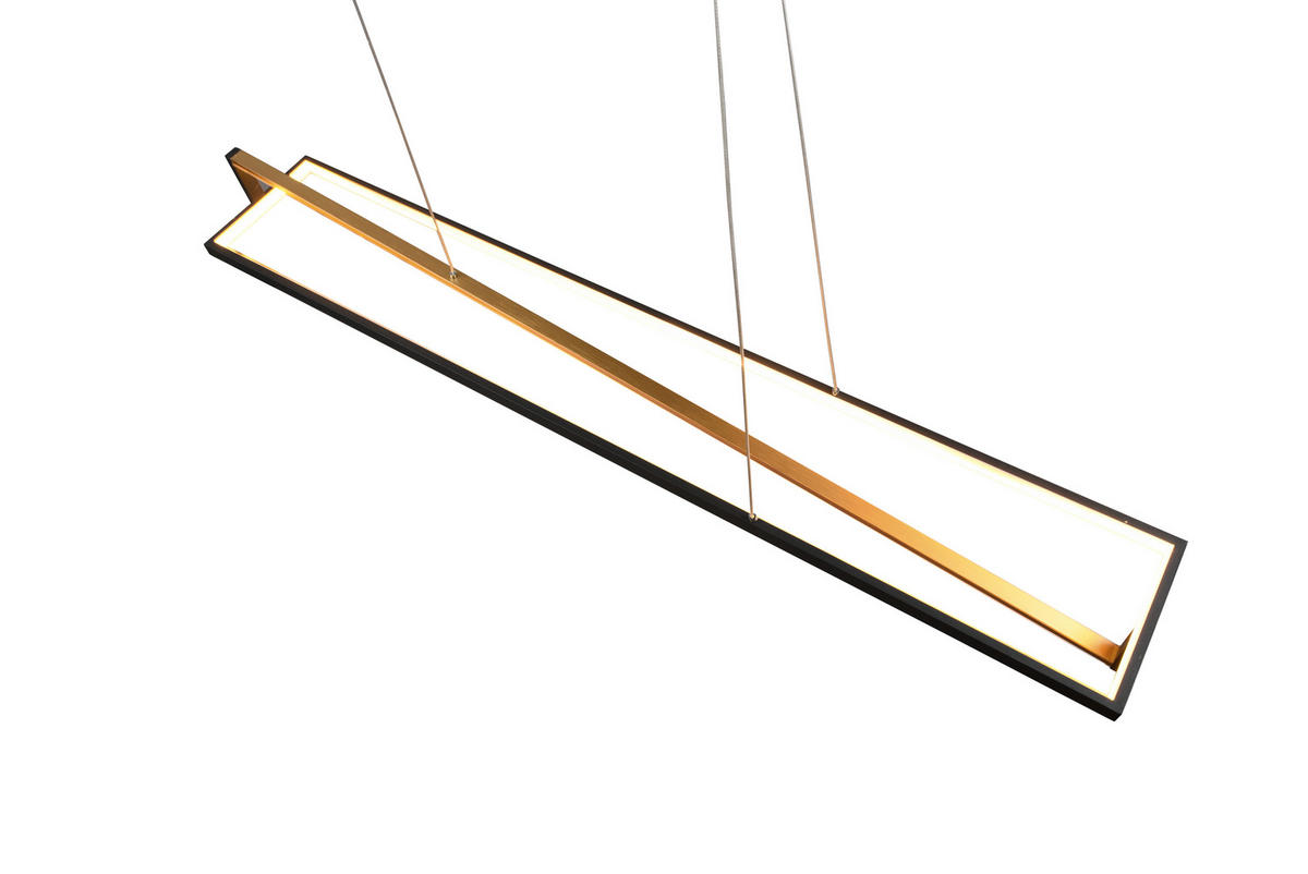 LED-HÄNGELEUCHTE  118/150/19 cm   - Messingfarben/Schwarz, Design, Metall (118/150/19cm)