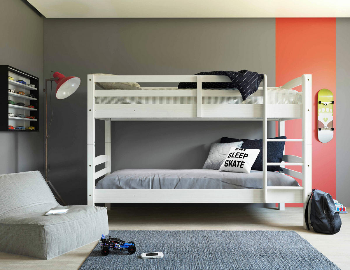 ETAGENBETT - Weiß, KONVENTIONELL, Holz (90/200cm) - Livetastic