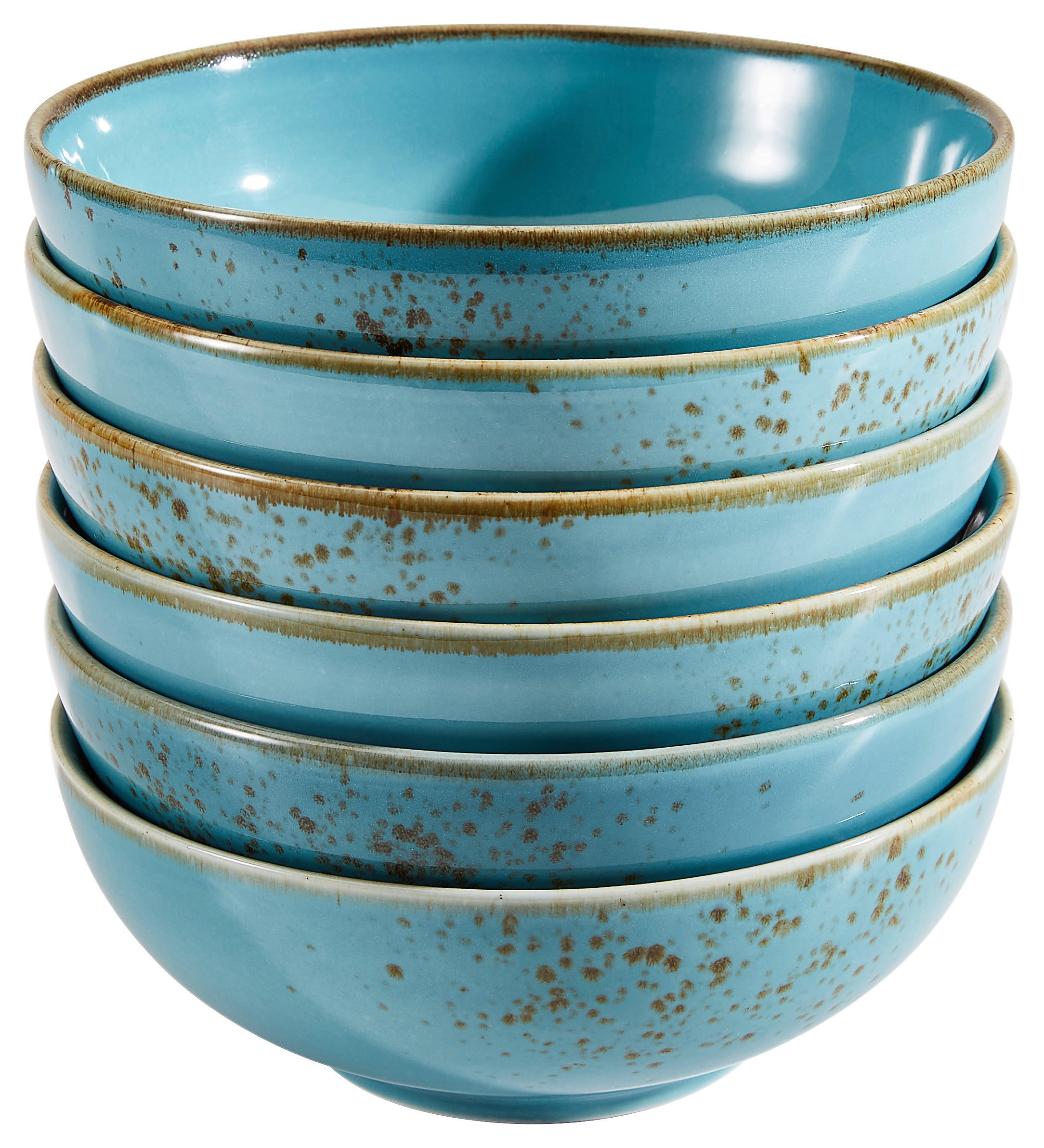 SCHÜSSELSET 6-teilig 16,5 cm   - Türkis, Trend, Keramik (16,5cm) - Creatable