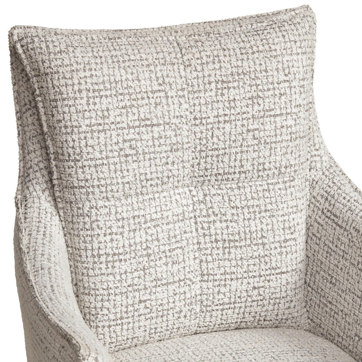 ARMLEHNSTUHL  in Eisen Webstoff  - Beige/Schwarz, MODERN, Textil/Metall (67/91/62cm) - MID.YOU