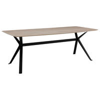 ESSTISCH Asteiche massiv rechteckig Alteiche  - Alteiche/Schwarz, Design, Holz/Metall (220/100/77cm) - Musterring