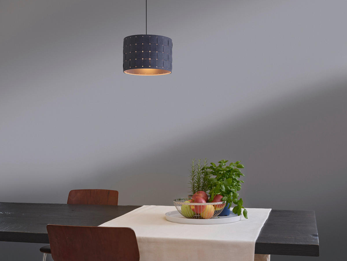 HÄNGELEUCHTE 28/121 cm  - Dunkelgrau, Basics, Naturmaterialien/Metall (28/121cm) - Osram