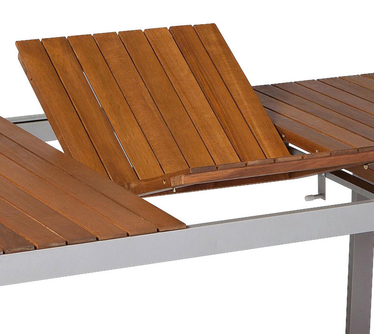 GARTENTISCH 150-200/90/74 cm Holz, Metall rechteckig  - Silberfarben/Akaziefarben, ROMANTIK / LANDHAUS, Holz/Metall (150-200/90/74cm) - Gardenson