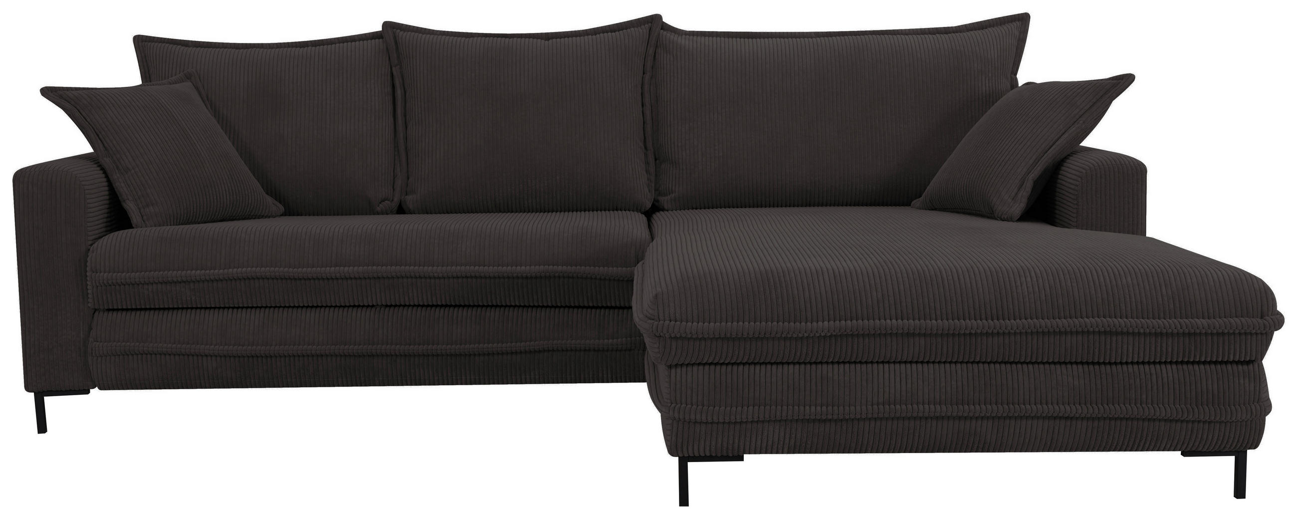 ECKSOFA  in Anthrazit  - Anthrazit/Schwarz, Design, Textil/Metall (272/174cm) - MID.YOU
