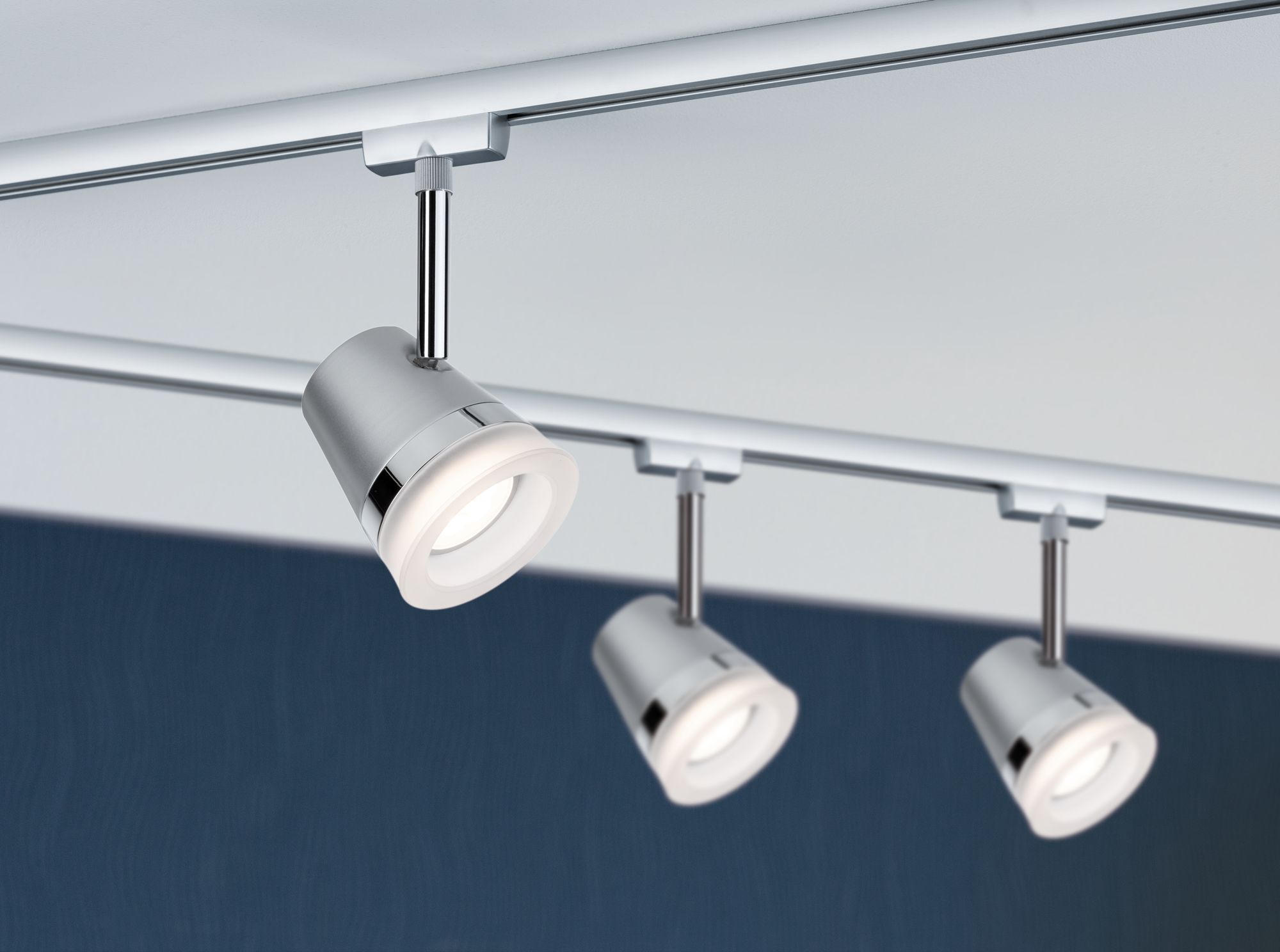 SCHIENENSYSTEM-STRAHLER - Chromfarben, Design, Metall (18/9cm) - Paulmann