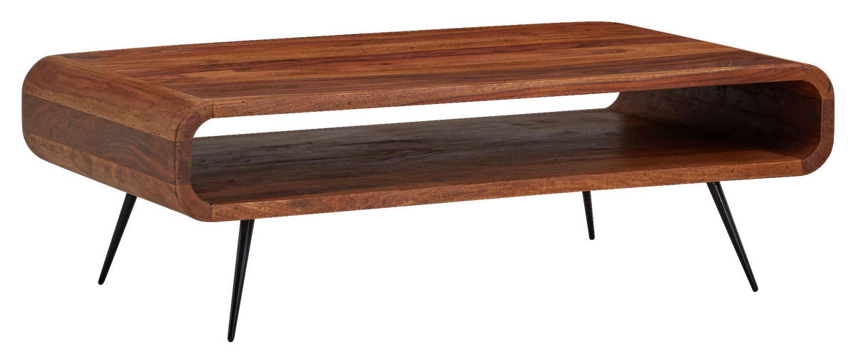 KLUBSKA MIZA, barve indijskega rožnega lesa  - črna/barve indijskega rožnega lesa, Moderno, kovina/les (90/55/30cm) - MID.YOU