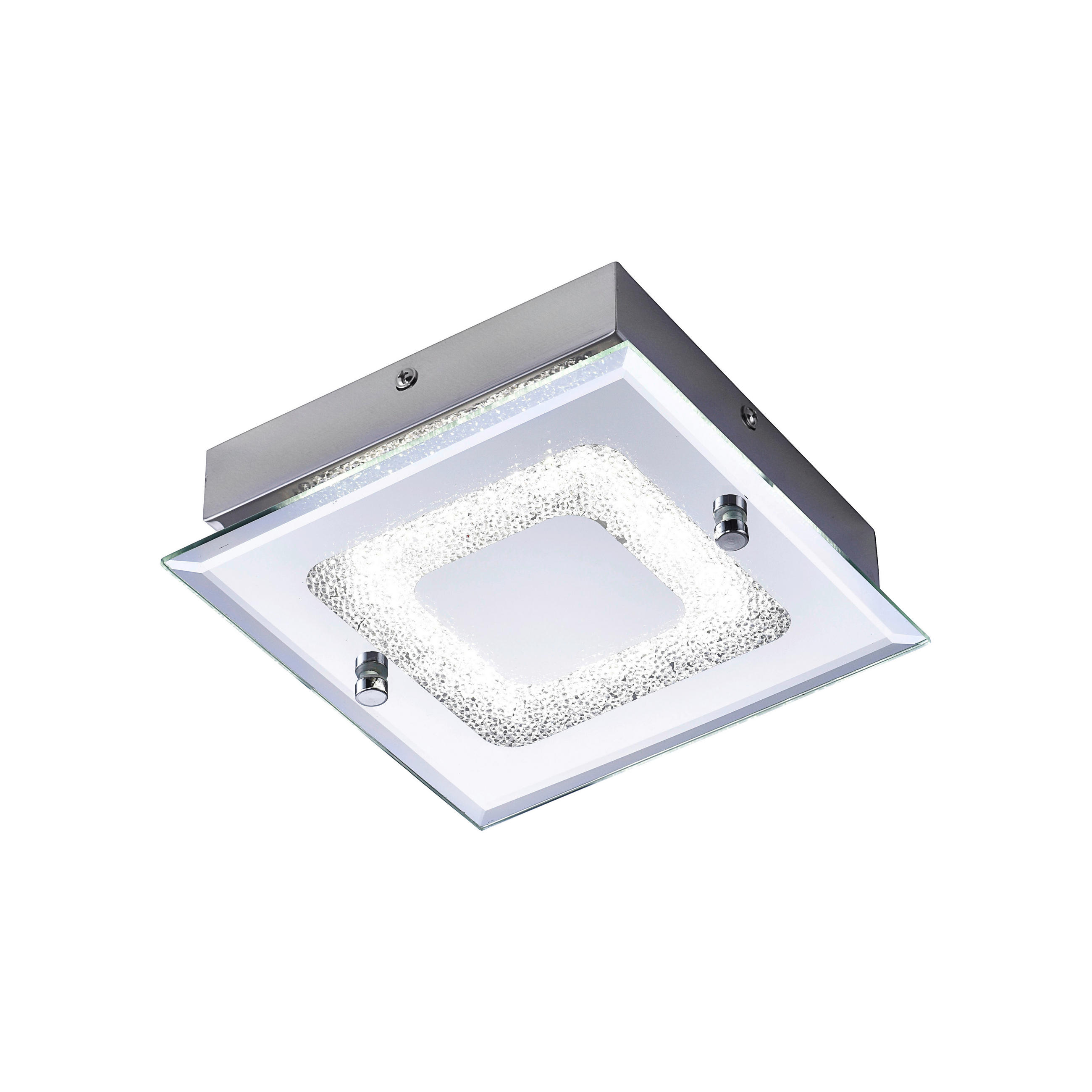 WANDLEUCHTE LISA Lisa 18/18/5,8 cm   - Chromfarben, KONVENTIONELL, Glas/Metall (18/18/5,8cm)