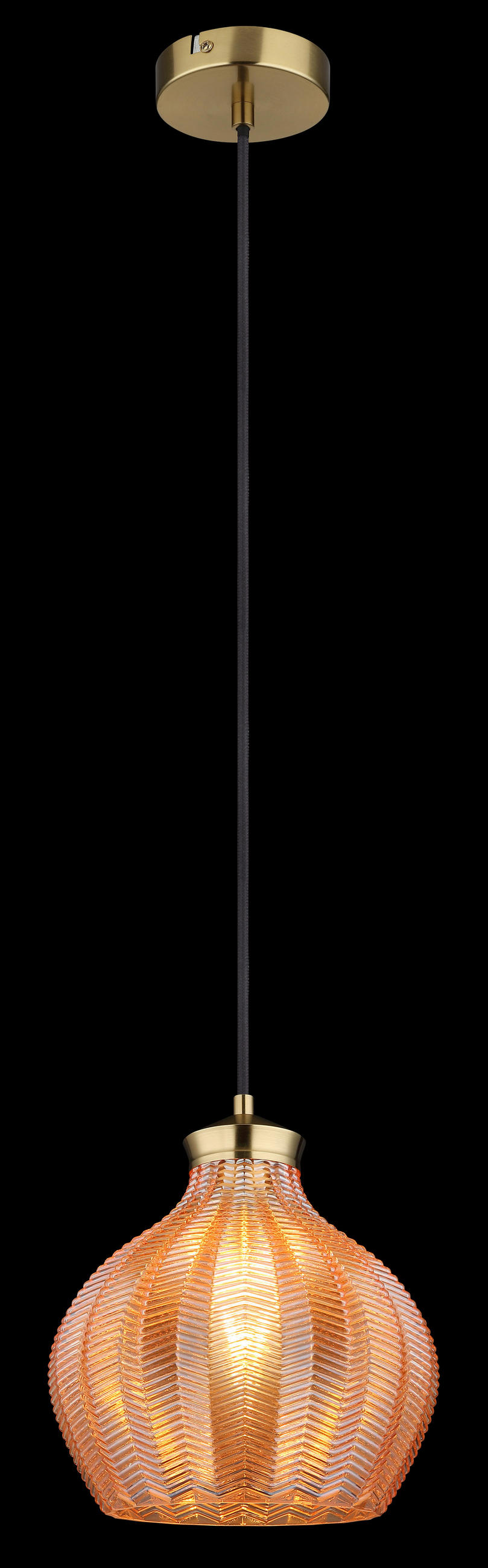 HÄNGLAMPA JESSICA 22/120 cm  - svart/guldfärgad, Basics, metall/glas (22/120cm) - Globo