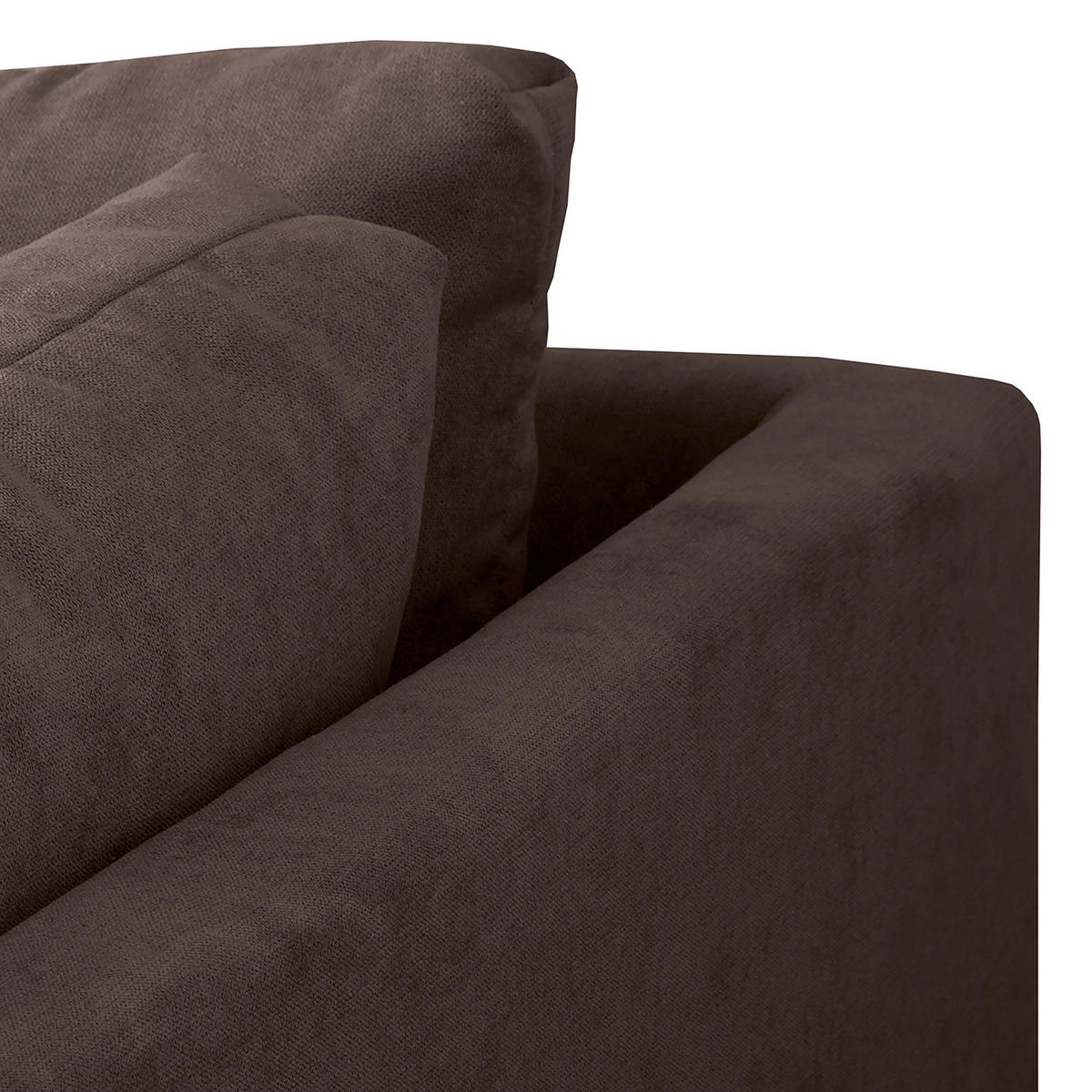 ECKSOFA inkl. Hocker Ariella Graubraun Mikrofaser  - Graubraun/Naturfarben, Design, Holz/Textil (161/231cm) - Livetastic
