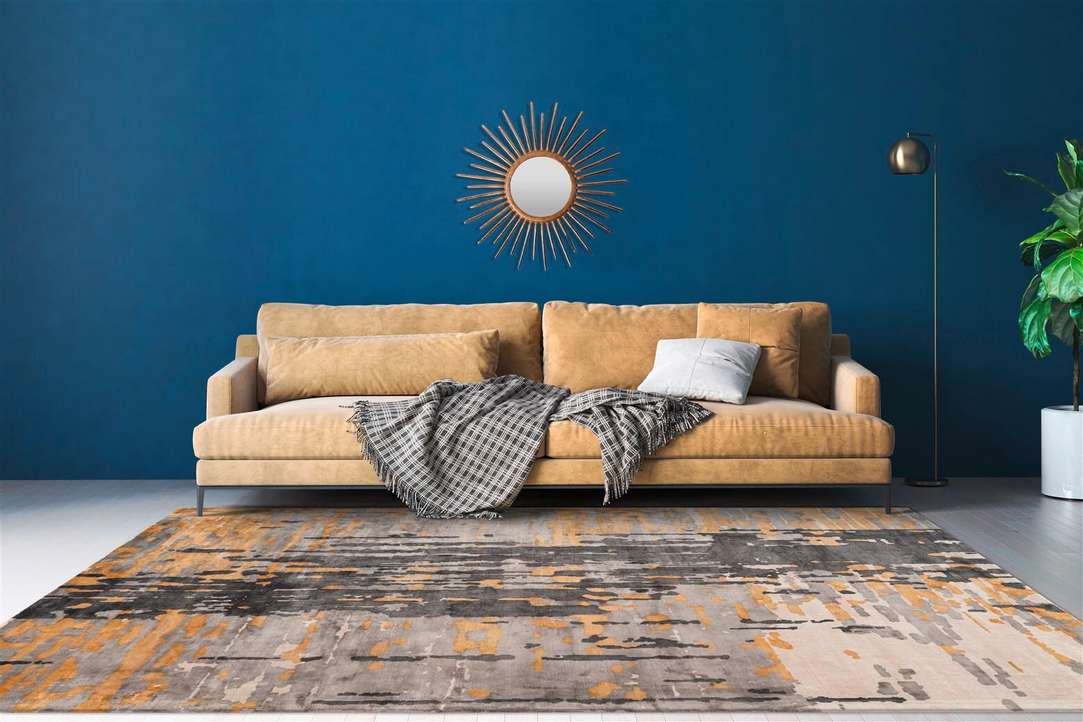 TEPPICH 80/150 cm Sinai 225 Grau / Blau / Gold Blau, Grau  - Blau/Grau, KONVENTIONELL, Textil (80/150cm)