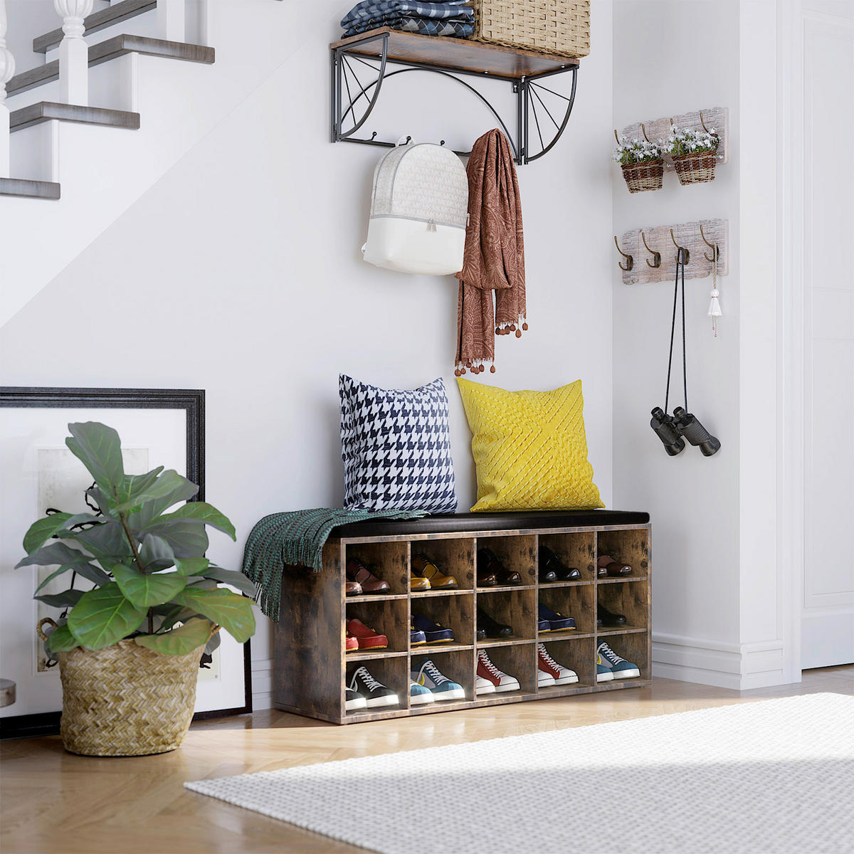 SCHUHBANK Braun  - Braun, Trend, Textil (105/48/30cm) - Boxxx