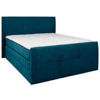 BOXSPRINGBETT 120/200 cm  in Petrol  - Petrol/Schwarz, KONVENTIONELL, Kunststoff/Textil (120/200cm) - Boxxx
