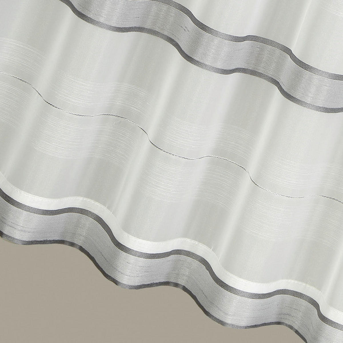 KURZGARDINE   140/50 cm   - Weiß/Grau, KONVENTIONELL, Textil (140/50cm)