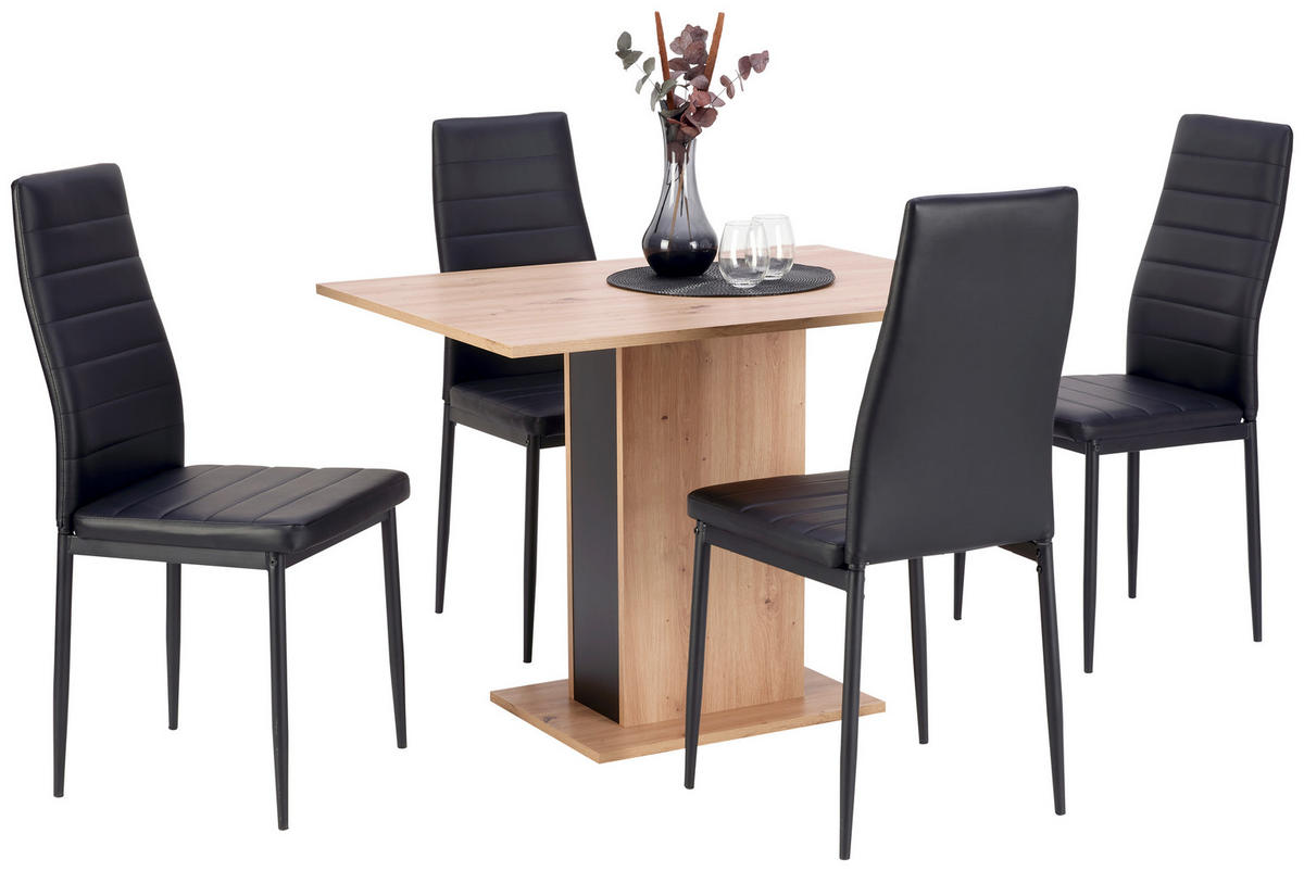 ESSTISCH rechteckig Eiche Artisan  - Schwarz/Eiche Artisan, KONVENTIONELL, Holzwerkstoff (100/75/72,5cm) - home24