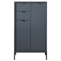VYSOKÁ KOMODA, sivá, 60/106/32 cm - sivá/antracitová, Modern, kov/kompozitné drevo (60/106/32cm) - MID.YOU