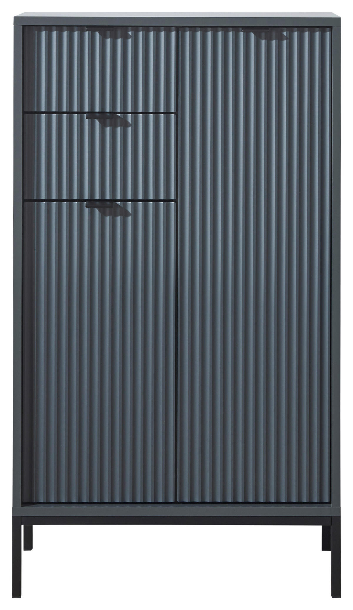 VYSOKÁ KOMODA, sivá, 60/106/32 cm - sivá/antracitová, Modern, kov/kompozitné drevo (60/106/32cm) - MID.YOU