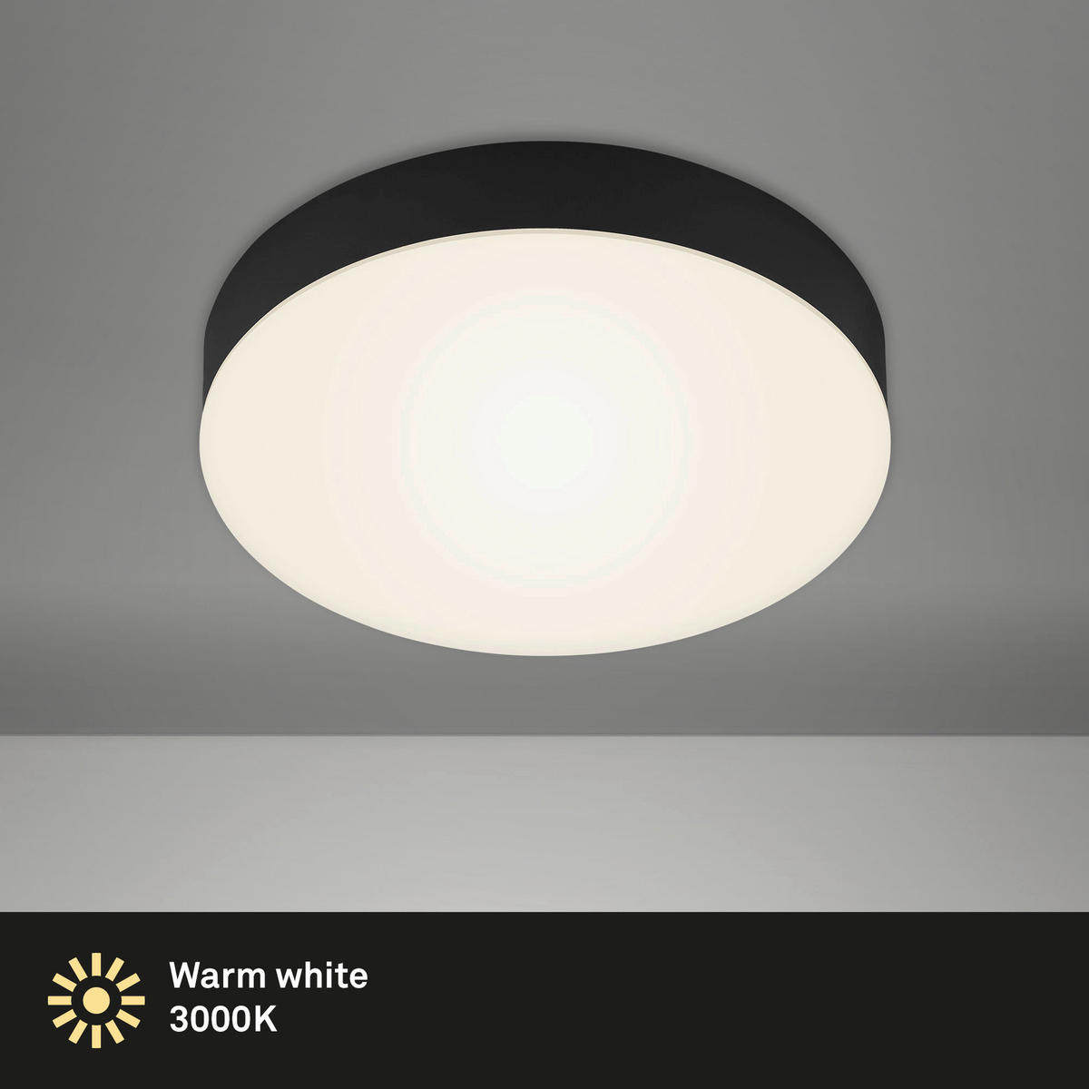 LED PLAFONJERA - crna, Osnovno, metal/plastika (21,2/3,6cm)