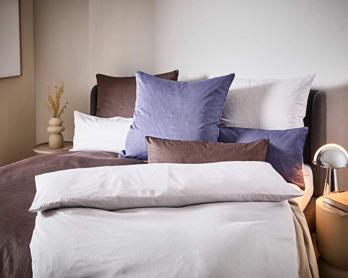 WENDEBETTWÄSCHE 2-teilig Satin 135/200 cm  - Dunkelbraun, Textil (135/200cm) - Bio:Vio
