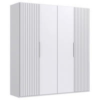 GARDEROB MED GÅNGJÄRN 200/216/58 cm 4-dörrar - vit, Modern, metall/trämaterial (200/216/58cm) - MID.YOU