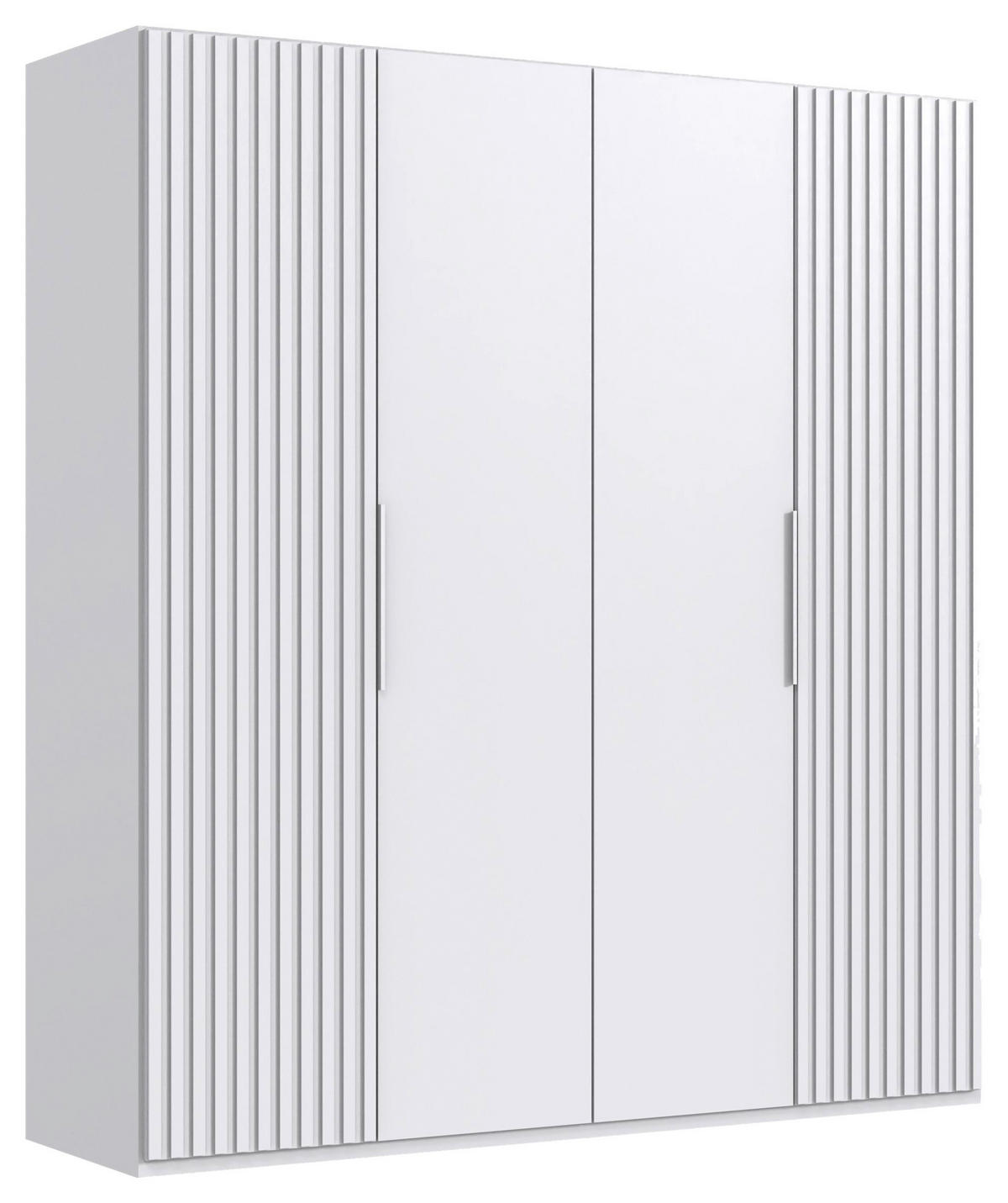 GARDEROB MED GÅNGJÄRN 200/216/58 cm 4-dörrar - vit, Modern, metall/trämaterial (200/216/58cm) - MID.YOU