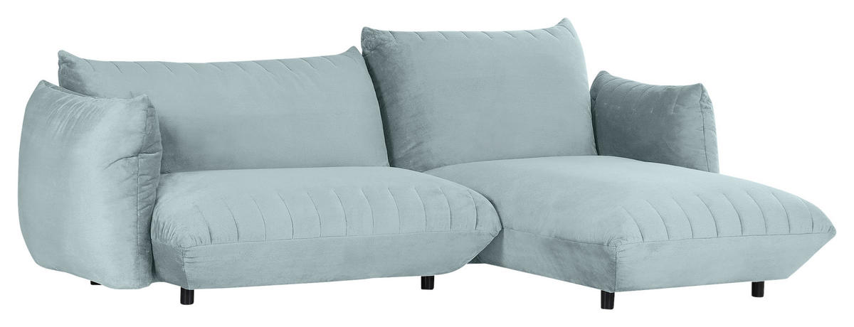 HÖRNSOFFA i plysch mintgrön  - mintgrön/svart, Klassisk, textil/plast (270/170cm) - MID.YOU