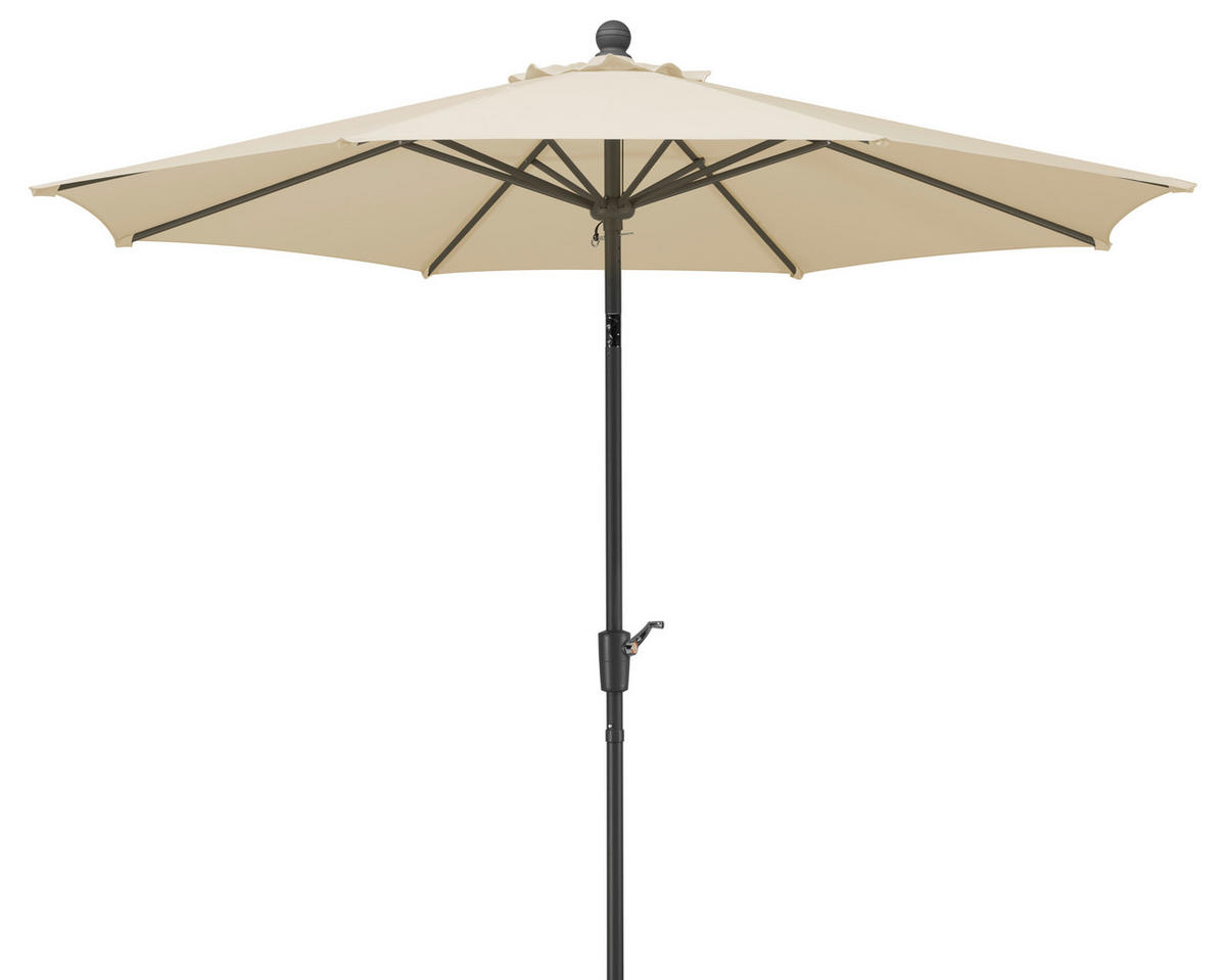 SONNENSCHIRM 270 cm Naturfarben  - Anthrazit/Naturfarben, Basics, Textil/Metall (270/260/270cm) - Schneider
