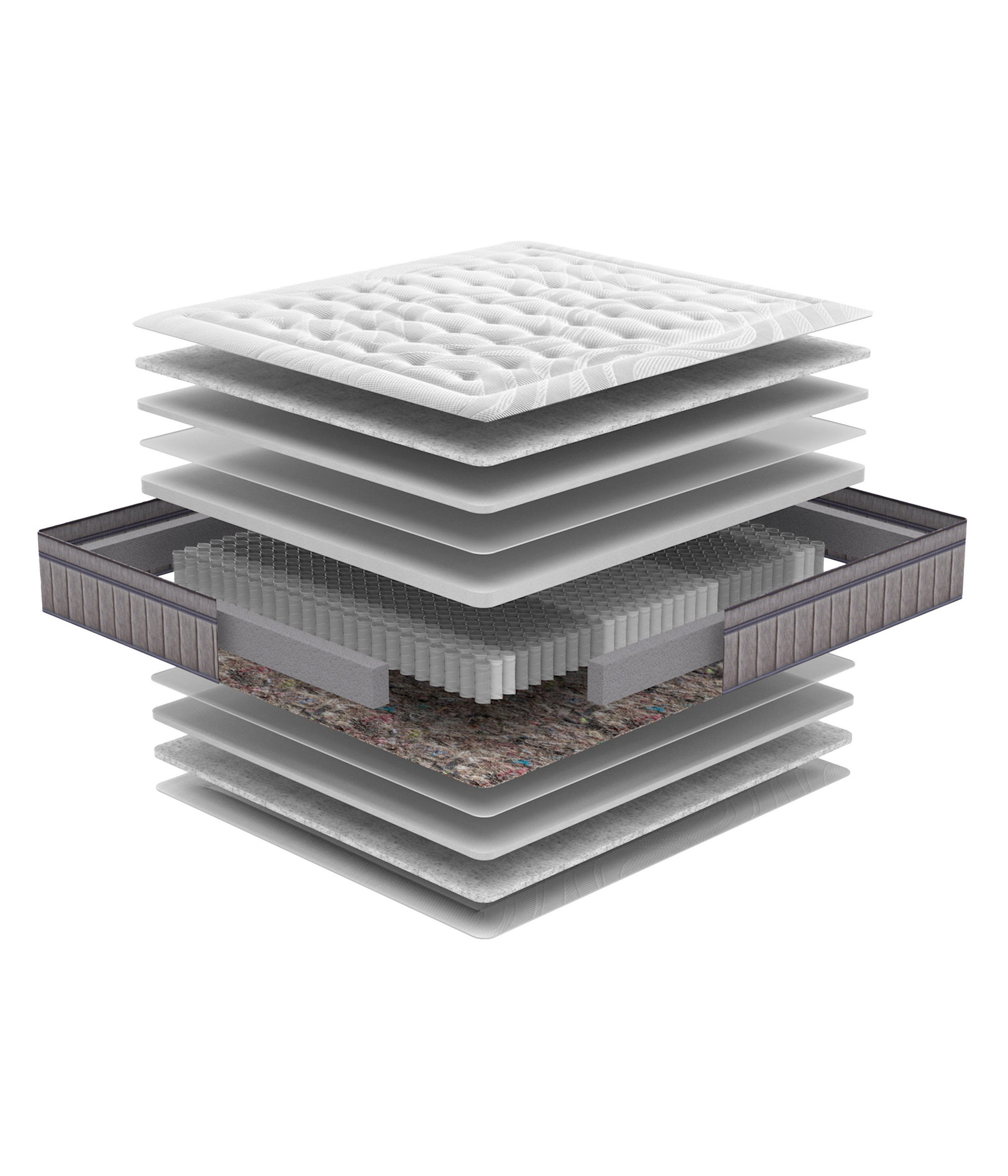 TÁSKARUGÓS MATRAC 180/200 cm  - fehér/szürke, Basics, textil (180/200cm) - Novel