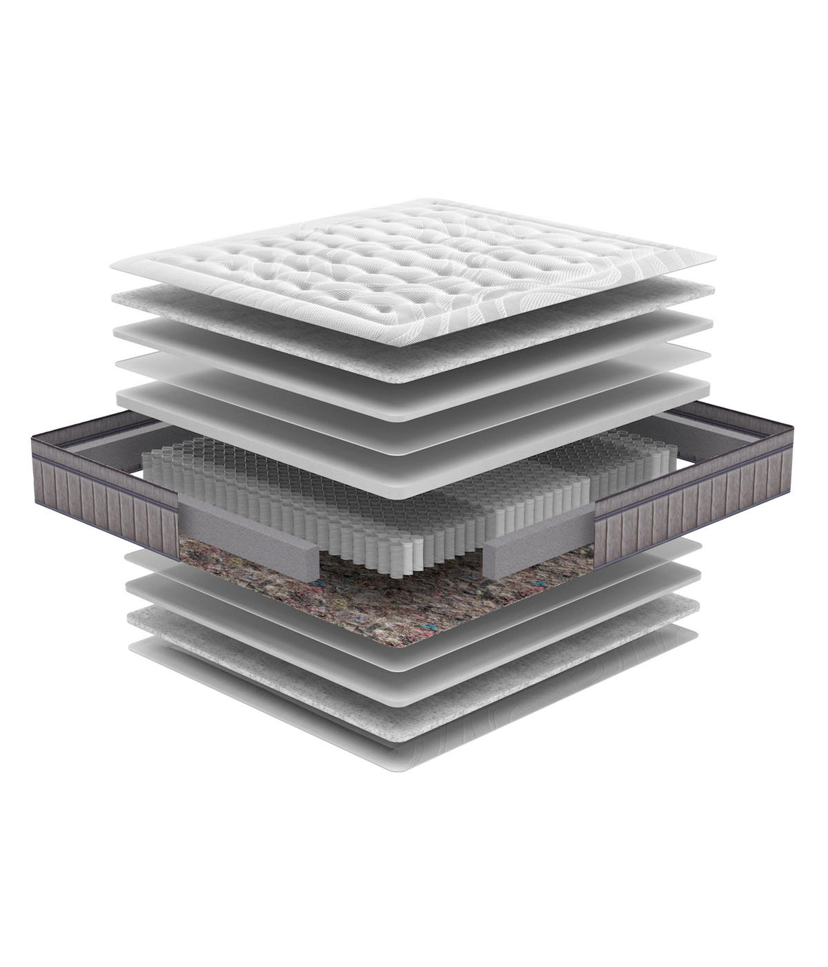 TÁSKARUGÓS MATRAC 90/200 cm  - fehér/szürke, Basics, textil (90/200cm) - Novel