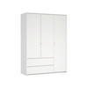 DREHTÜRENSCHRANK 149/202/58 cm,  in Weiß, 3-türig  - Silberfarben/Weiß, KONVENTIONELL, Holzwerkstoff/Metall (149/202/58cm) - Boxxx