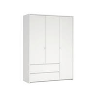 DREHTÜRENSCHRANK  in Weiß  - Silberfarben/Weiß, KONVENTIONELL, Holzwerkstoff/Metall (149/202/58cm) - Boxxx