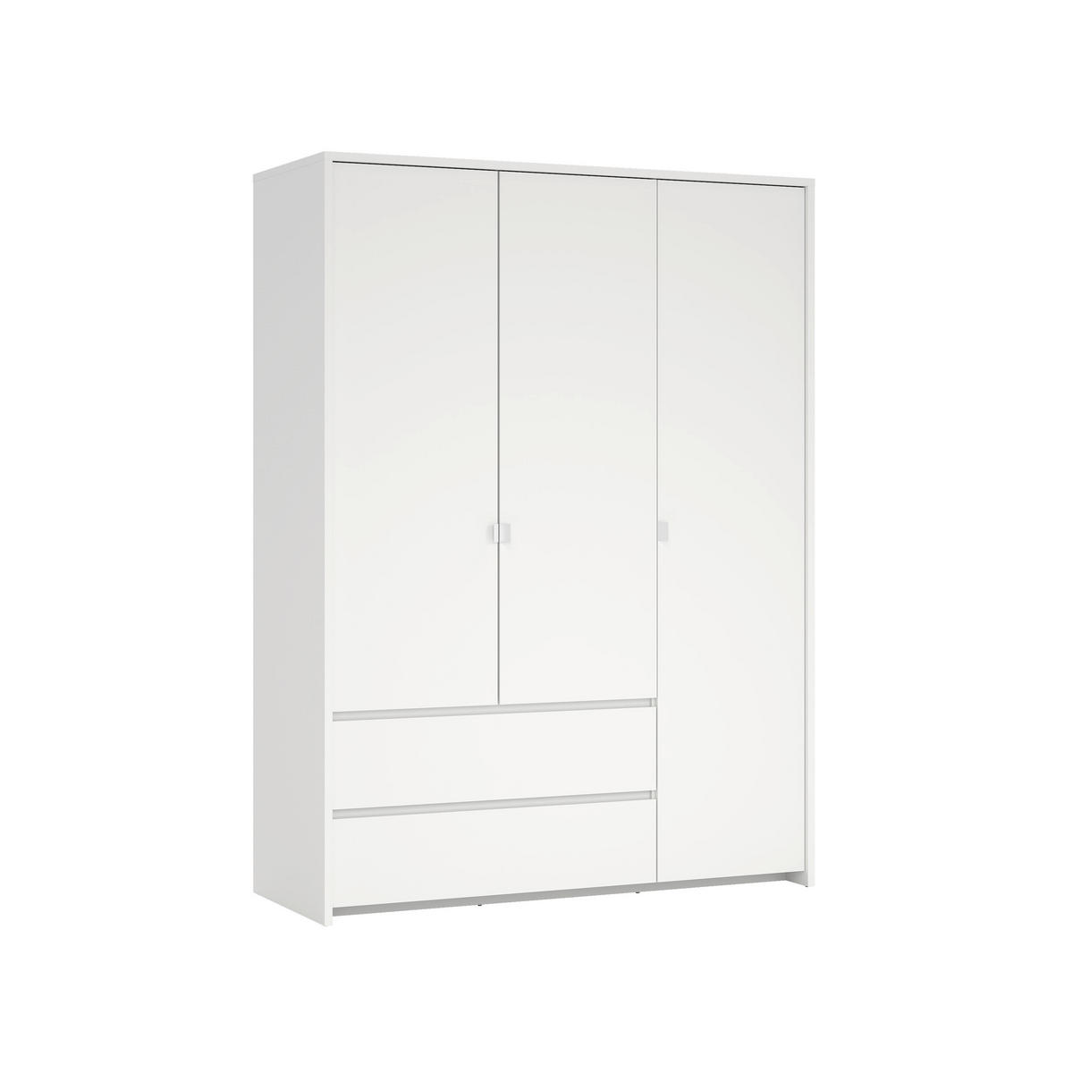 DREHTÜRENSCHRANK  in Weiß  - Silberfarben/Weiß, KONVENTIONELL, Holzwerkstoff/Metall (149/202/58cm) - Boxxx