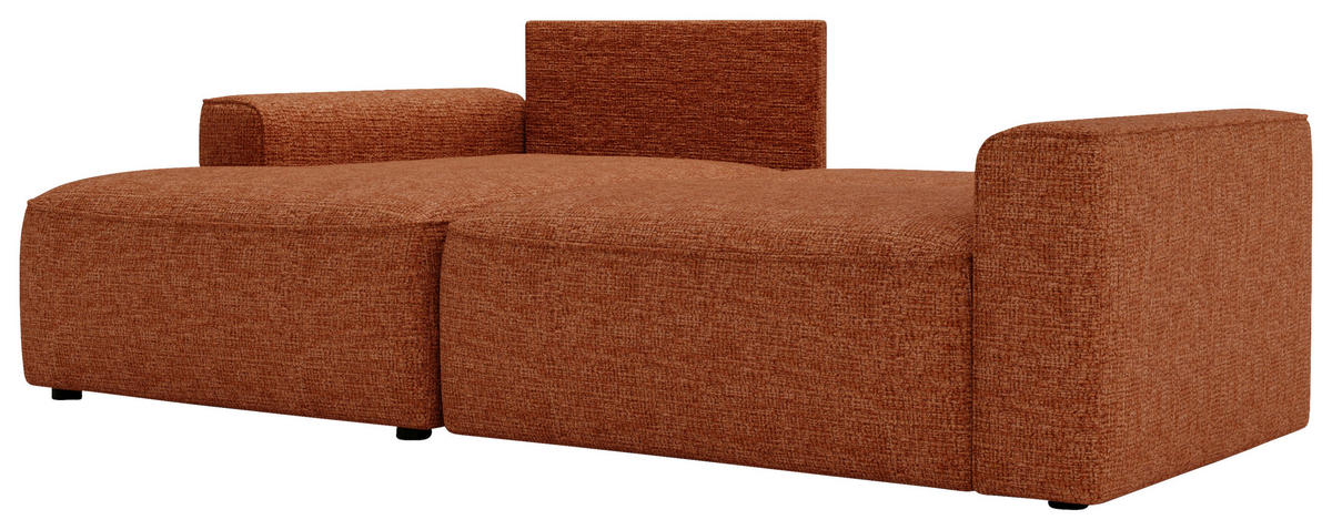 ECKSOFA in Chenille Rostfarben  - Rostfarben/Schwarz, Design, Kunststoff/Textil (144/233cm) - Livetastic