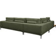 ECKSOFA  in Leinwand Grün  271/318 cm  - Schwarz/Grün, Design, Textil/Metall (271/318cm) - Belluti