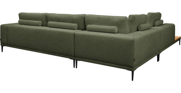 ECKSOFA  in Leinwand Grün  271/318 cm  - Schwarz/Grün, Design, Textil/Metall (271/318cm) - Belluti