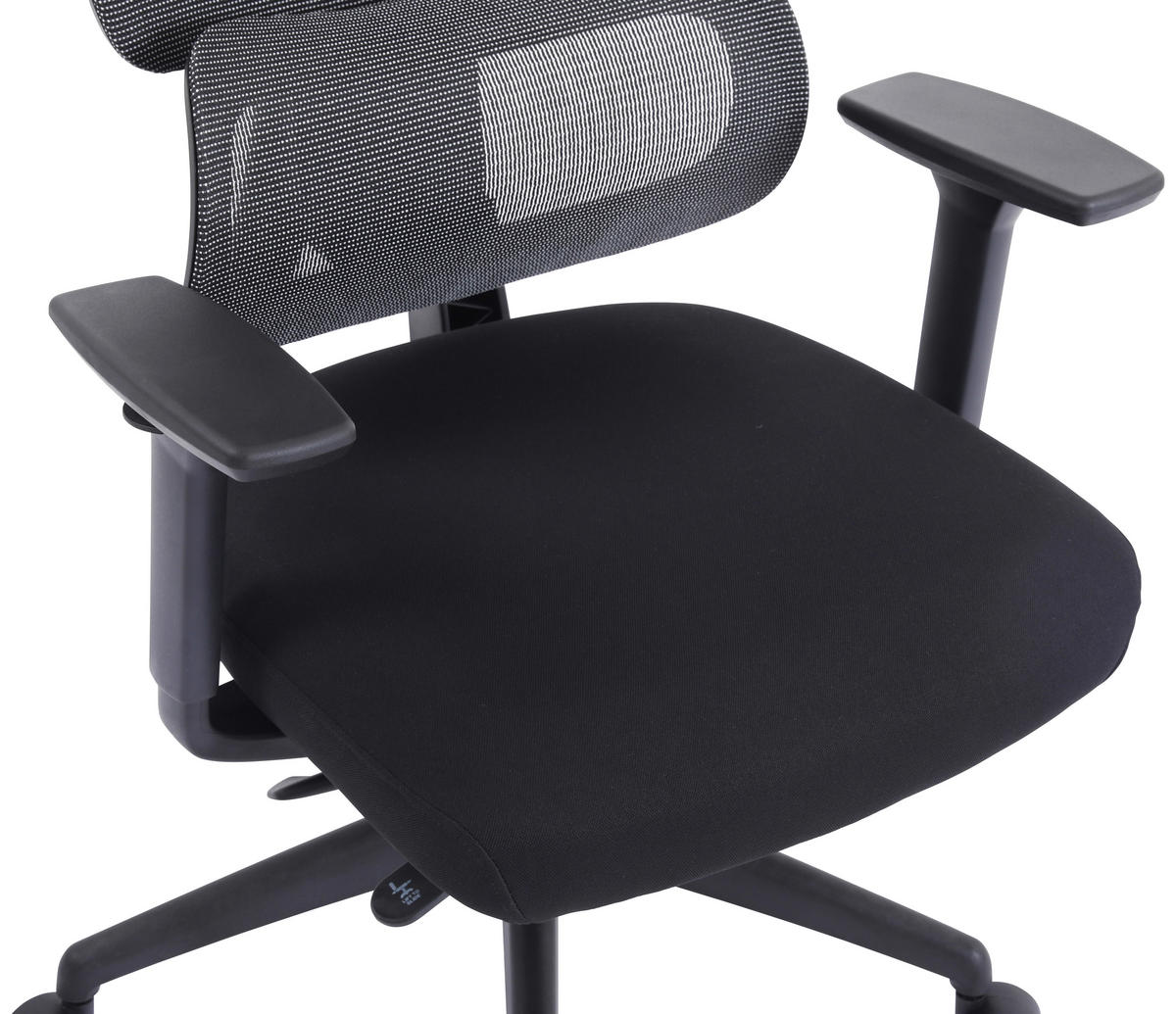 STOLICA OKRETNA  crna  metal, plastika, tekstil  - crna, Design, metal/tekstil (66/125-133/66cm) - Novel