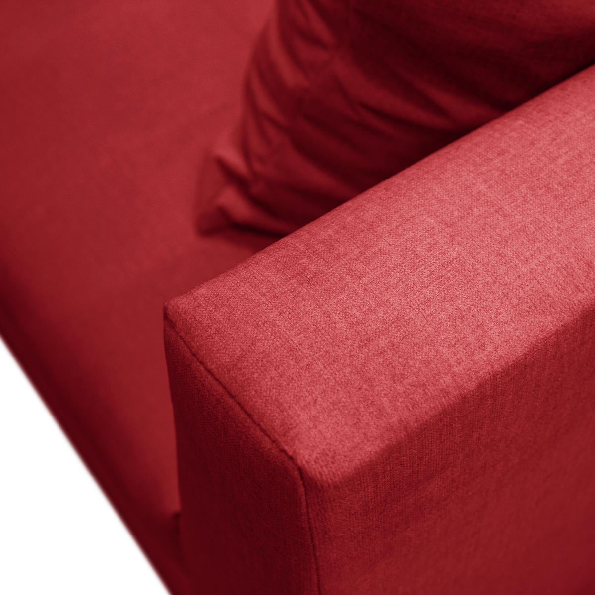 Ecksofa inkl. Hocker in Mikrofaser Rot  - Rot/Schwarz, Design, Holz/Textil (247/174cm) - MID.YOU