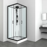 SPRCHOVÁ KABÍNA, čierna,  - čierna, Modern, kov/sklo (90/90/235cm) - Sanotechnik