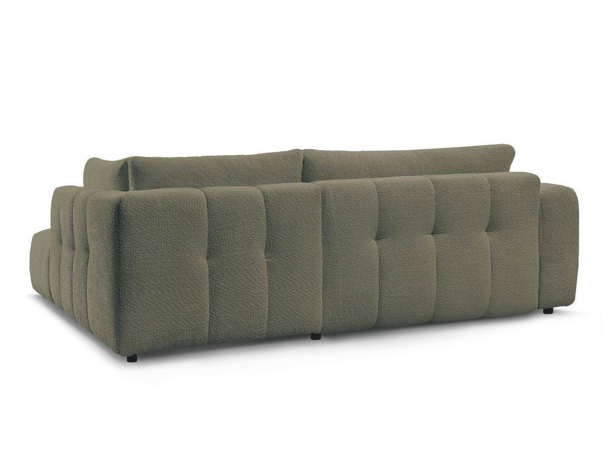 ECKSCHLAFSOFA EVEREST Bouclé Grün  inkl. Rückenkissen, Schlaffunktion  - Schwarz/Grün, MODERN, Kunststoff/Textil (282/204cm)