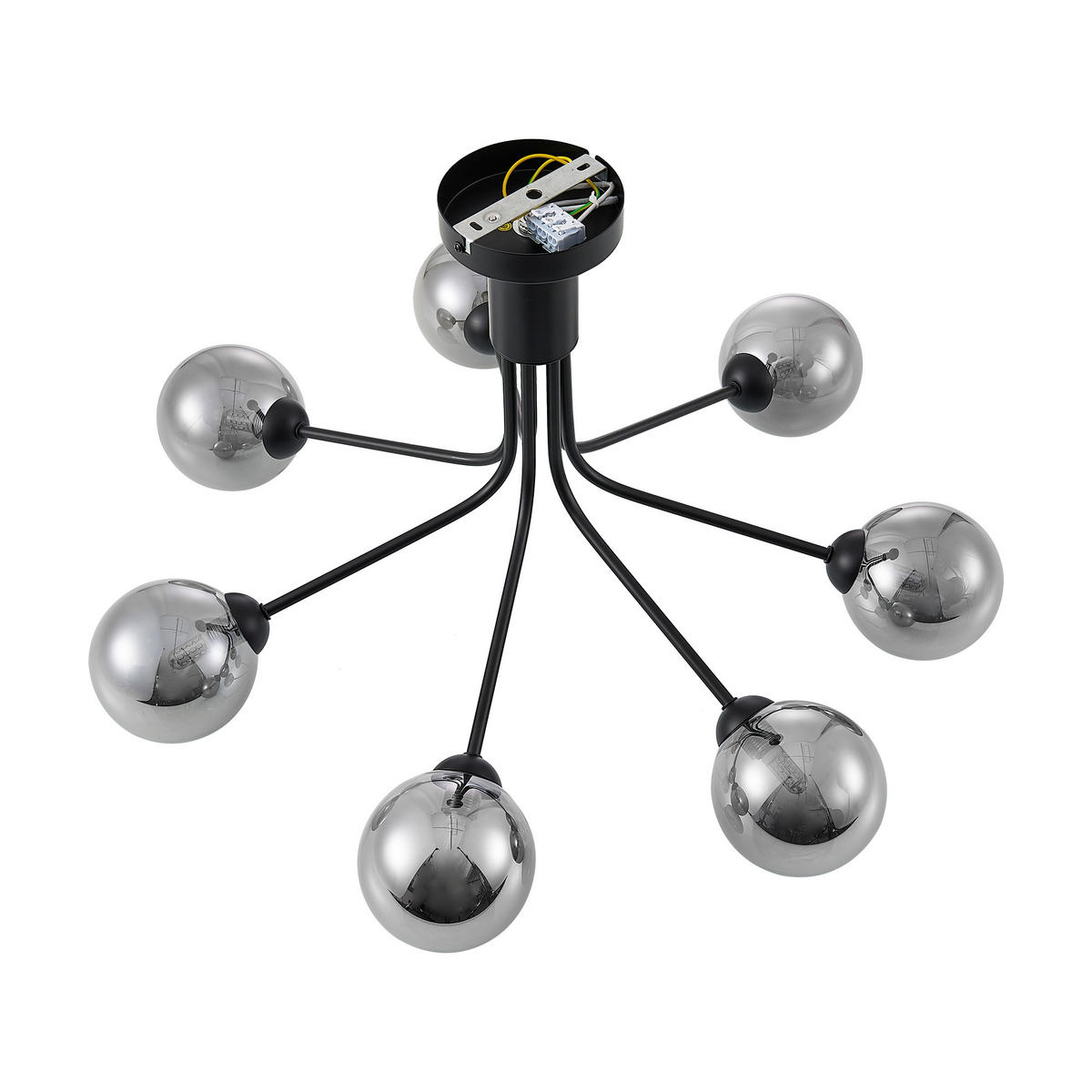 DECKENLEUCHTE Widnes 65/40 cm   - Dunkelgrau, Design, Glas/Metall (65/40cm) - Novel