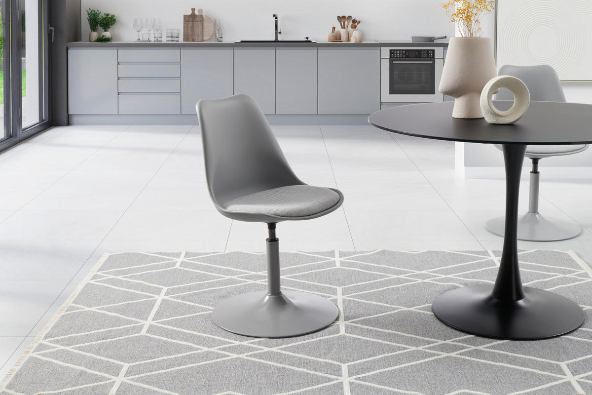 STUHL  in Eisen Webstoff Metall, Kunststoff, Textil matt  - Grau, LIFESTYLE, Kunststoff/Textil (47.5/88/52cm) - MID.YOU