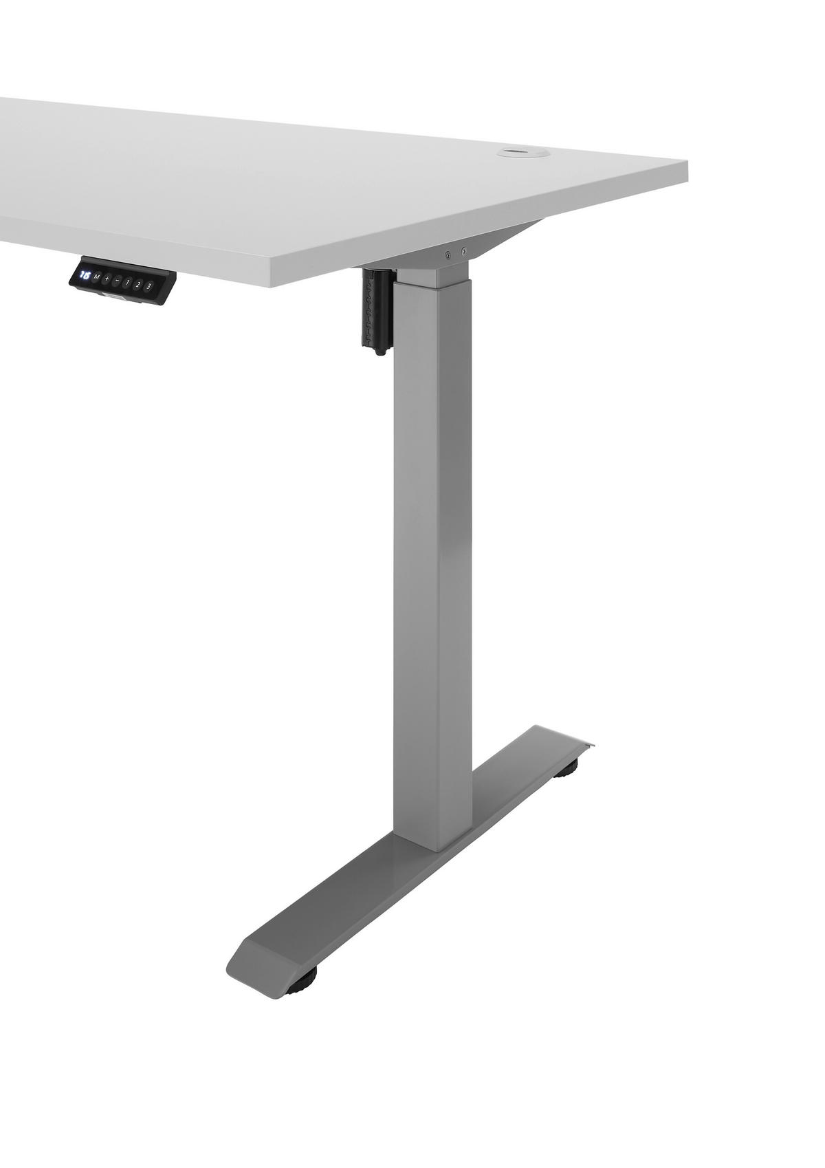 PISALNA MIZA kovina, leseni material svetlo siva  - srebrne barve/svetlo siva, Basics, kovina/leseni material (160/77/75-118cm) - Xora