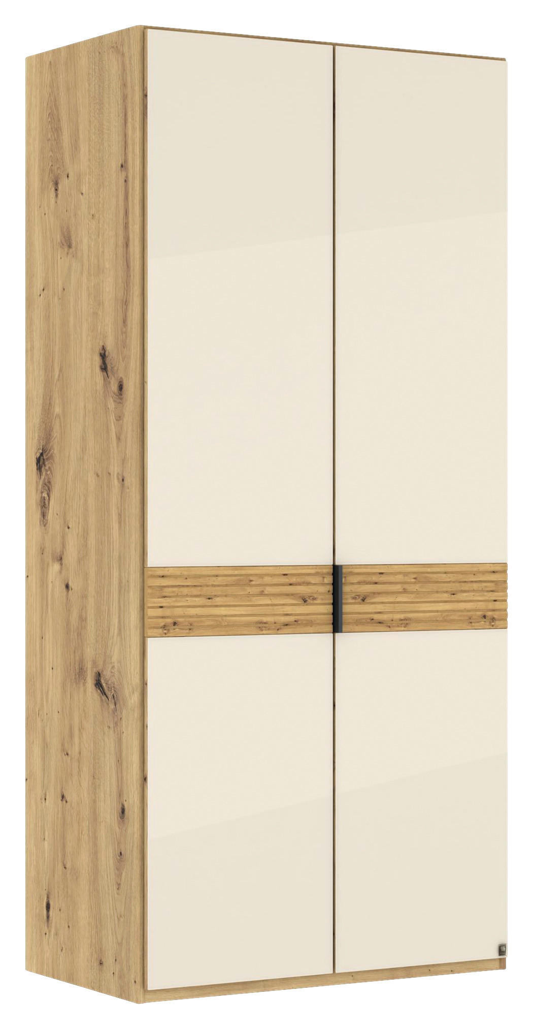 Musterring Drehtürenschrank Champagner, Eiche Bianco 100x216x58 cm